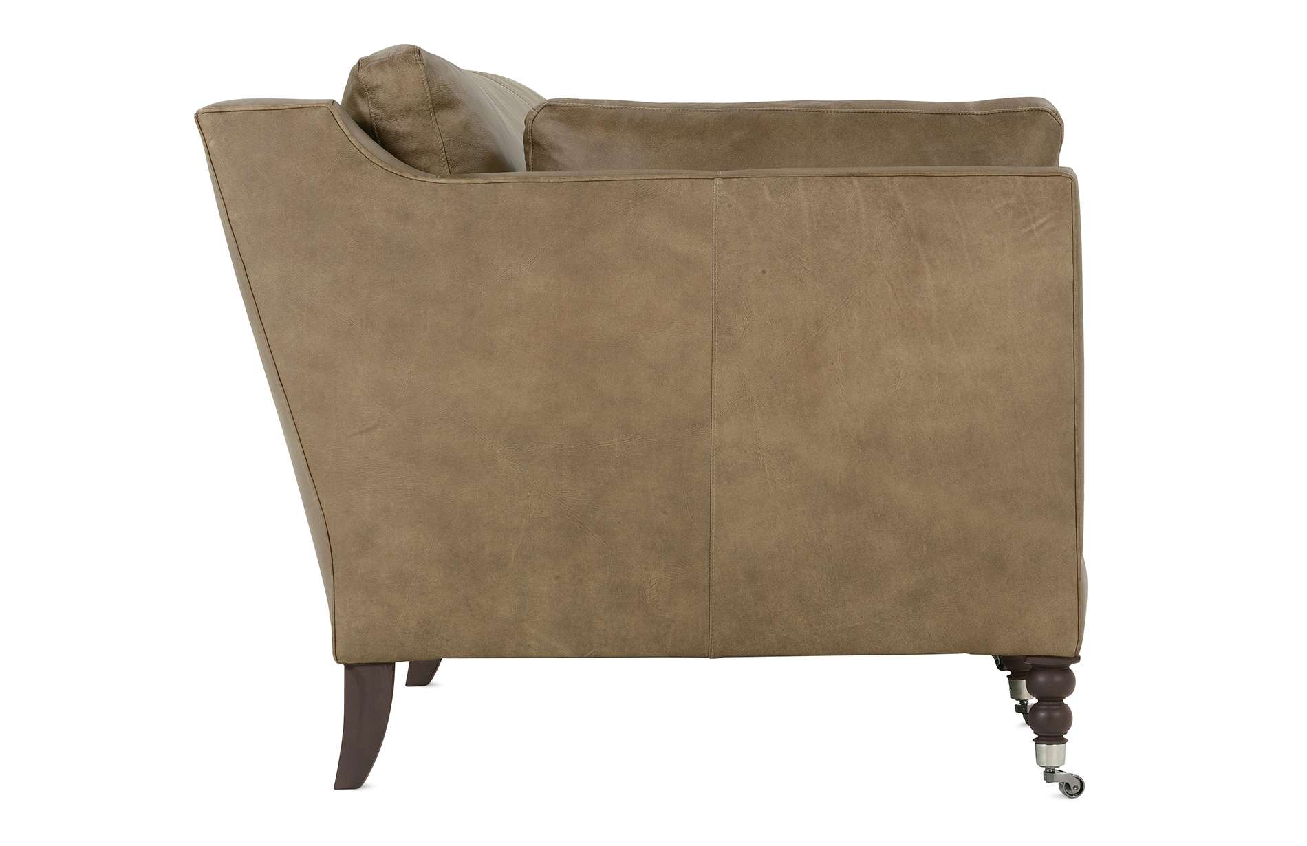 Rowe Furniture MADELINEL03355 Madeline 90 Inch Express Mushroom Leather Sofa Hickory Park