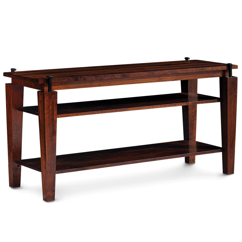 Simply Amish LESPK-B09C B&O Railroad Spike Open TV Stand, Large