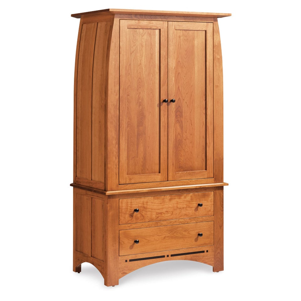 Simply Amish ECA205 Aspen Tall Armoire on Chest with Inlay