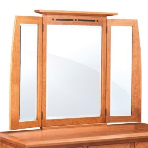 Simply Amish ECAM140 Aspen Tri-View Dresser Mirror with Inlay