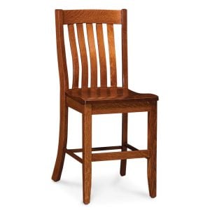 Simply Amish ECBRD-04B-L Bradford Stationary Barstool, 30" w/ Leather Cushion Seat