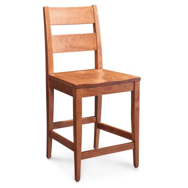 Simply Amish ECCDI-04B-L Cadira Stationary Barstool w/ Leather Cushion Seat, 30" Seat Height