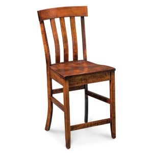 Simply Amish ECFRE-04B-L Fremont Stationary Barstool, 30" Seat Height w/ Leather Cushion Seat