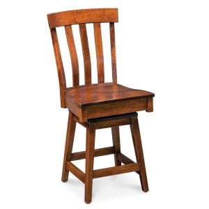 Simply Amish ECFRE-06C-F Fremont Swivel Barstool, 24" Seat Height w/ Fabric Cushion Seat