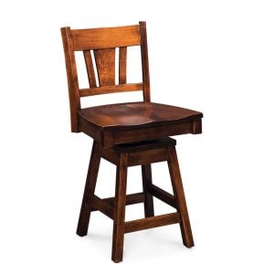Simply Amish ECSHE-06B-L Sheffield Swivel Barstool, 30" w/ Leather Cushion Seat