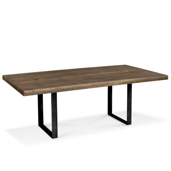 Simply Amish ETIRN-H01D37A-C Ironwood Trestle Table w/ Gunmetal Base