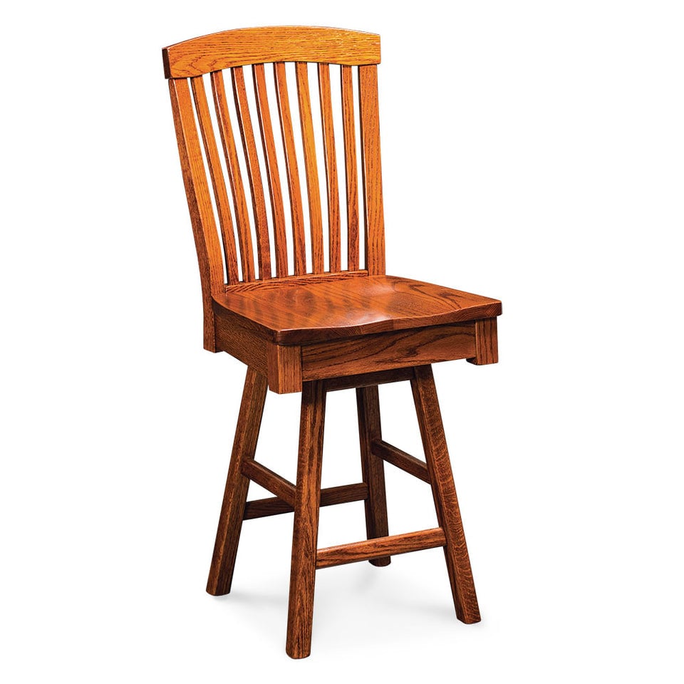 Simply Amish KAJSBS-06C-F Justine Swivel Barstool, 24" Seat Height w/ Fabric Cushion Seat