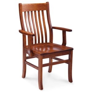 Simply Amish KSUIIAC-4-L Urbandale II Arm Chair with Lower Back, Leather Cushion Seat