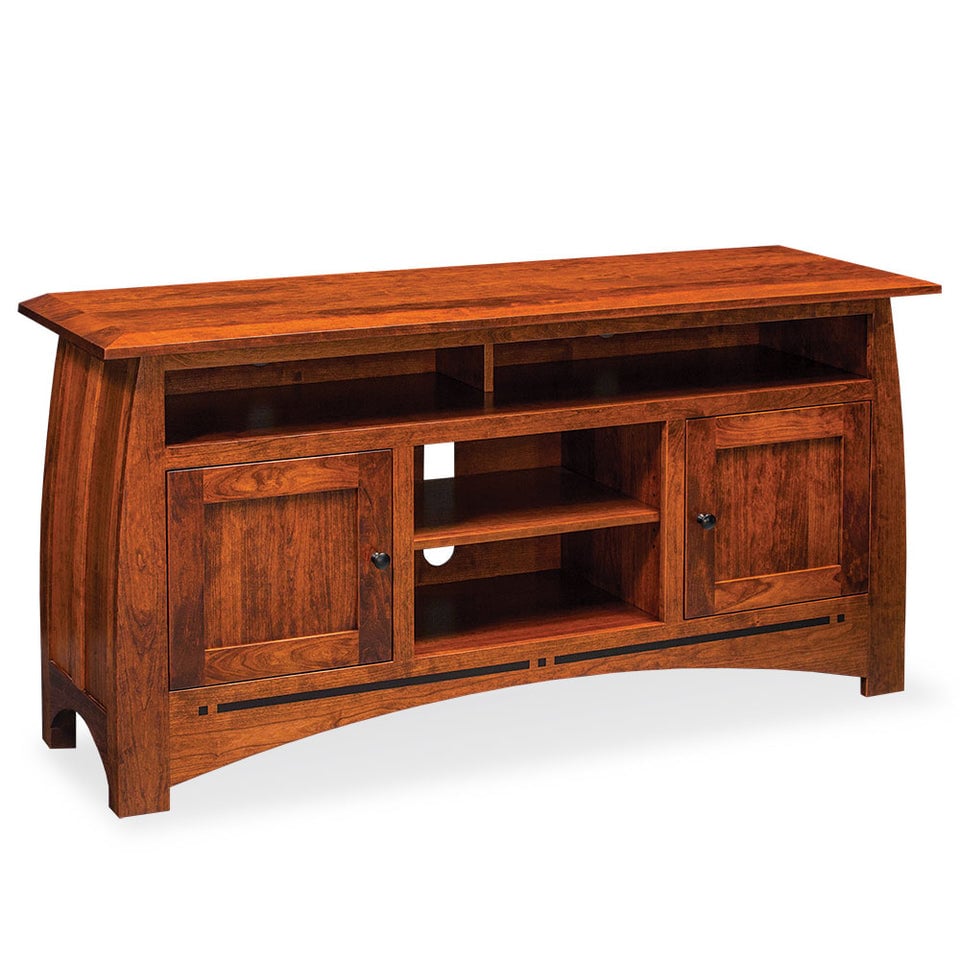 Simply Amish LEASP-L40B Aspen TV Stand with Soundbar Shelf and Inlay