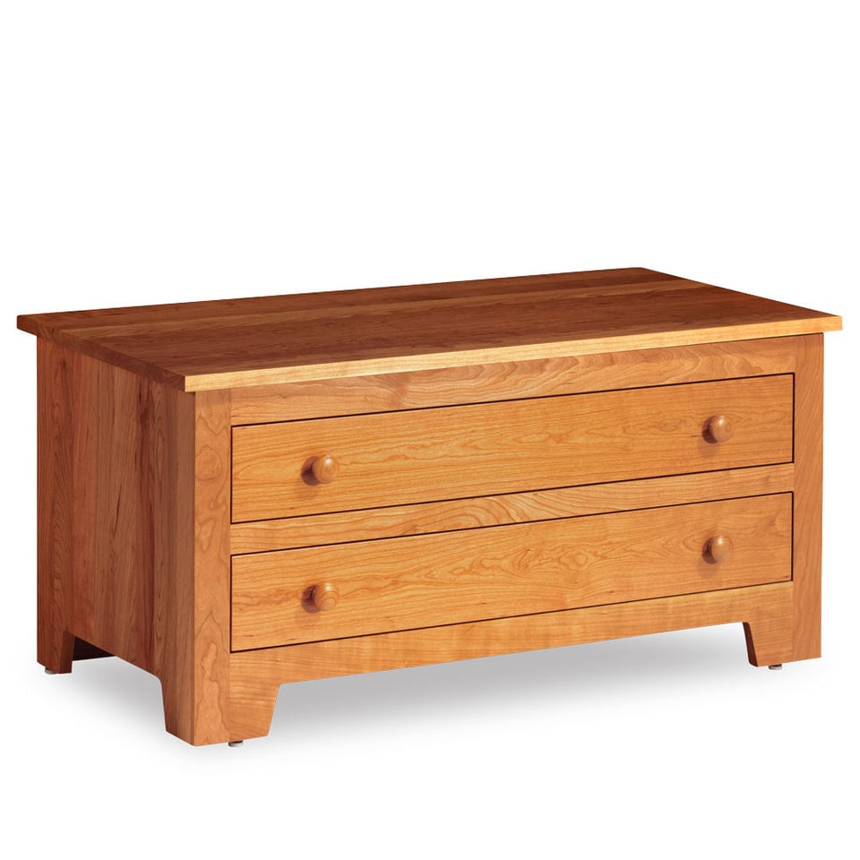 Simply Amish ME837BC-L Shaker Blanket Chest with False Fronts w/ Leather Cushion Seat