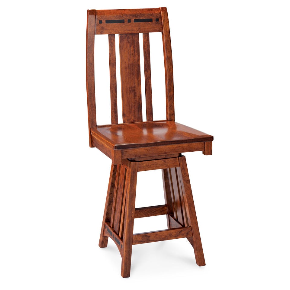 Simply Amish SAA24BS-W Aspen Swivel Barstool With Inlay
