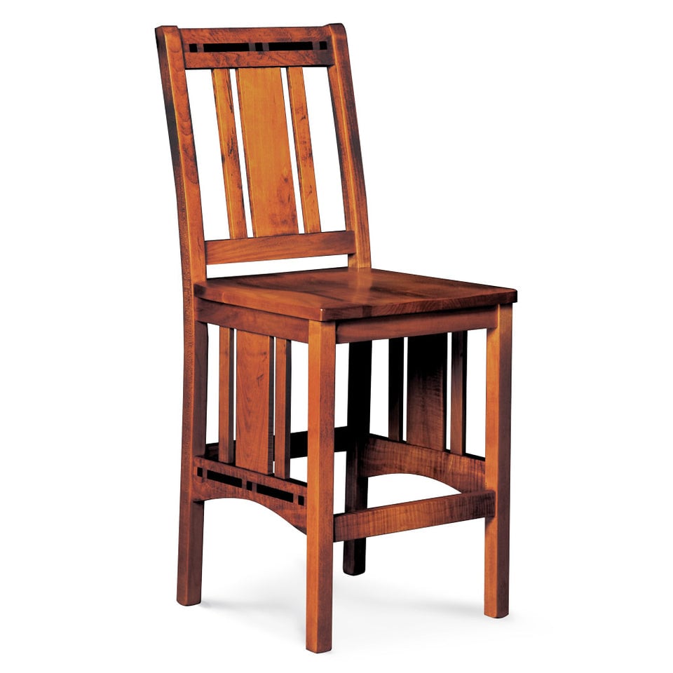Simply Amish SAABS30-F Aspen Stationary Barstool With Inlay