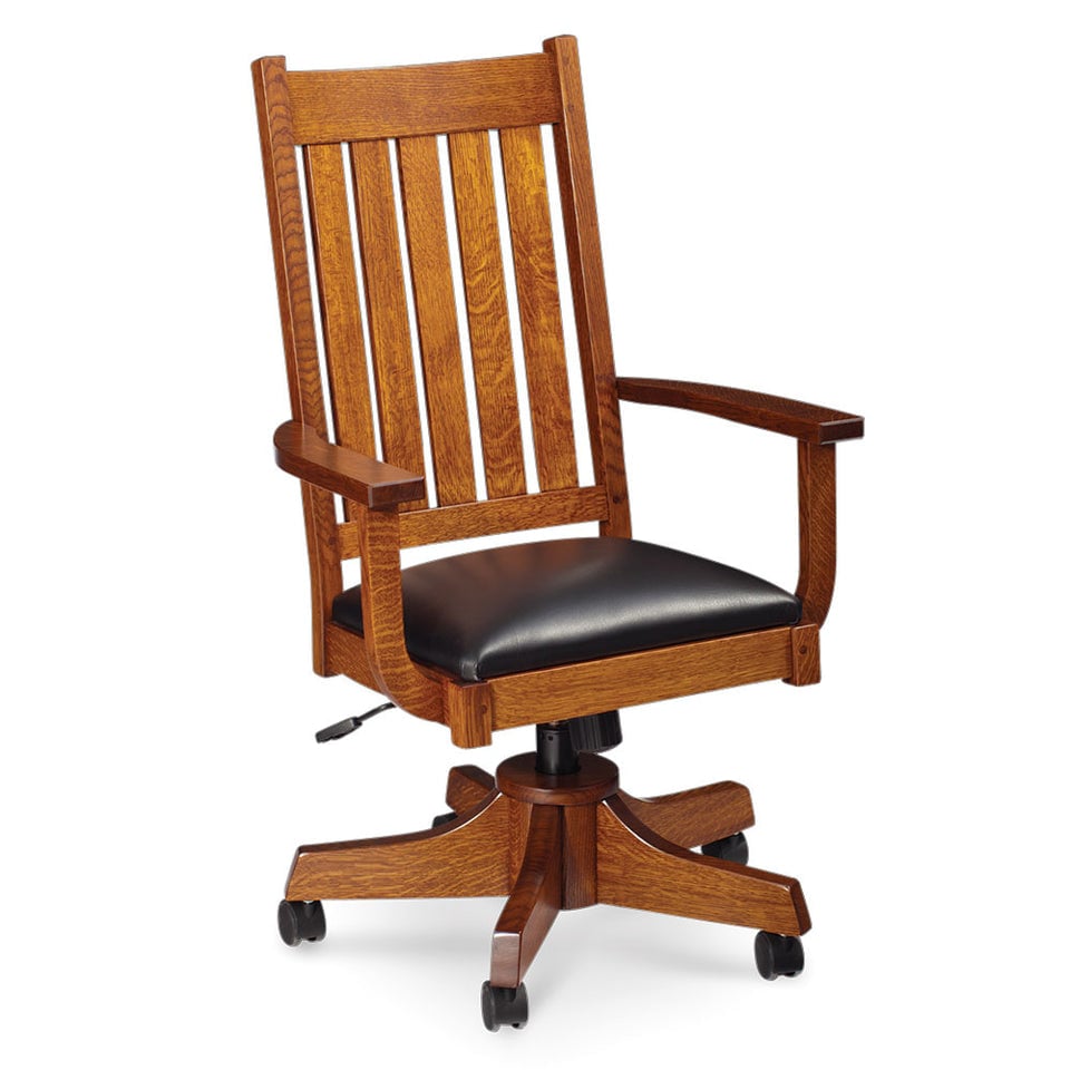 Simply Amish SAGRADC-W Grant Arm Desk Chair w/ Wood Seat
