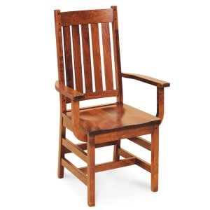 Simply Amish SAGRA-L Grant Arm Chair w/ Leather Cushion Seat