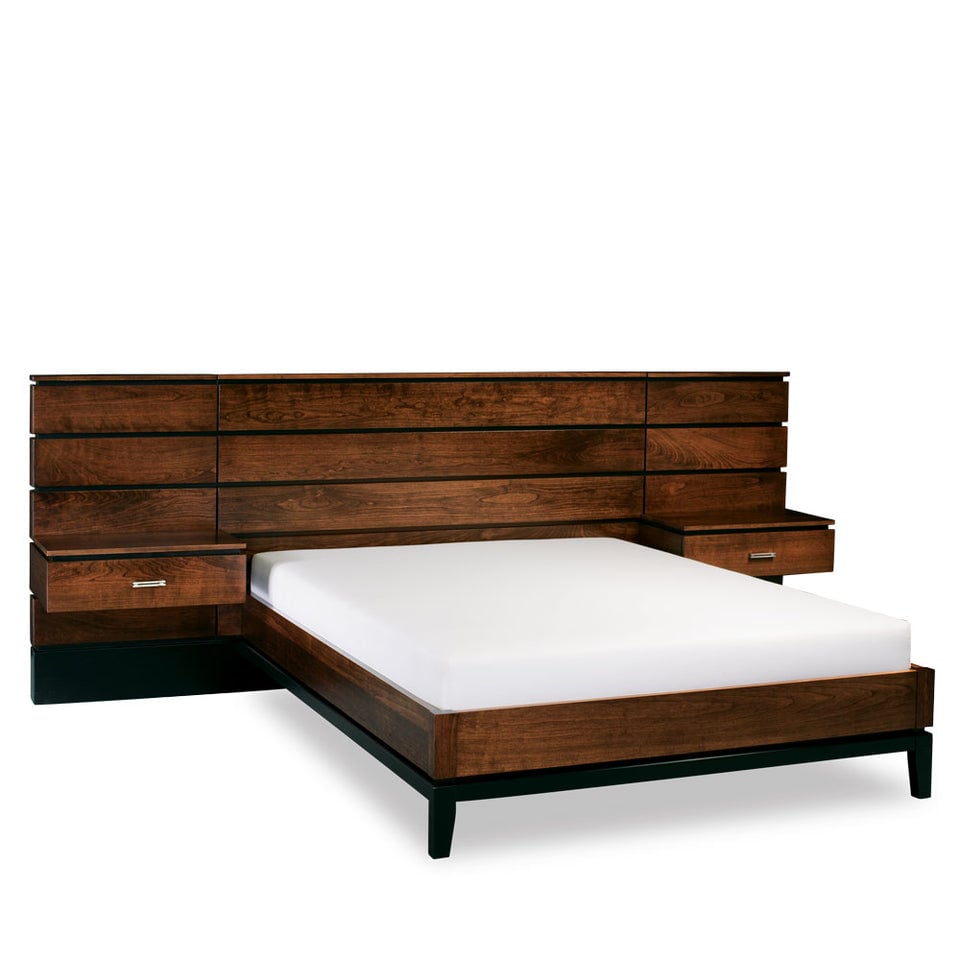 Simply Amish BBFRI-14B2 Frisco Panel Bed King with 26" Attached Nightstands