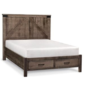 Simply Amish SBMOK-21F5 Montauk Twin 2- Panel Bed with Footboard Storage