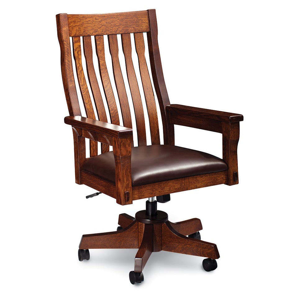 Simply Amish WCMRY-01A-W MaRyan Arm Desk Chair w/ Wood Seat
