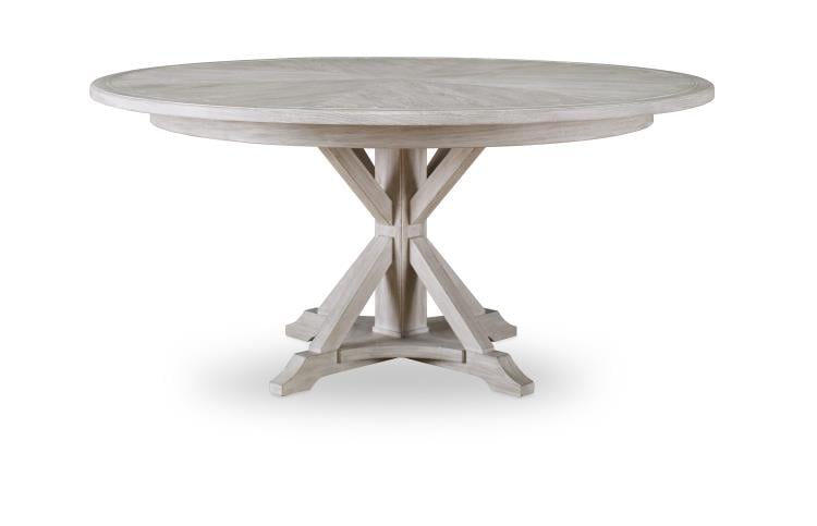 Century Furniture B2W-306 Collin 64" Round Dining Table White Rustic
