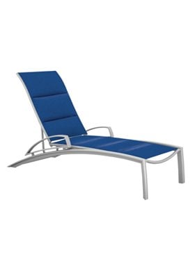 Tropitone Furniture 241433PS South Beach Padded Sling Chaise Lounge with Arms