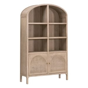 Essentials For Living 8093.SGRY-OAK/CN Cane Storage Bookcase