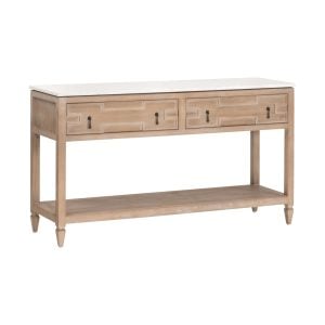 Essentials For Living 8016.SGRY-PNE/WHTQ Emerie 2-Drawer Entry Console
