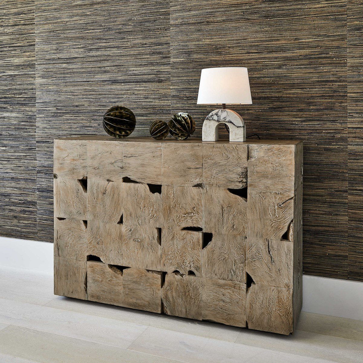 レビュー高評価の商品 Revelation by Uttermost R22923 Teak Tac Toe Console Table テーブル・チェア・ハンモック
