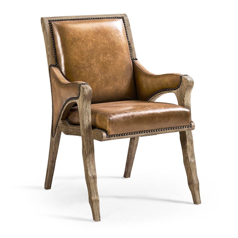 Jonathan Charles 491238-FDO-AC-U1 Echo Canyon Leather Arm Chair