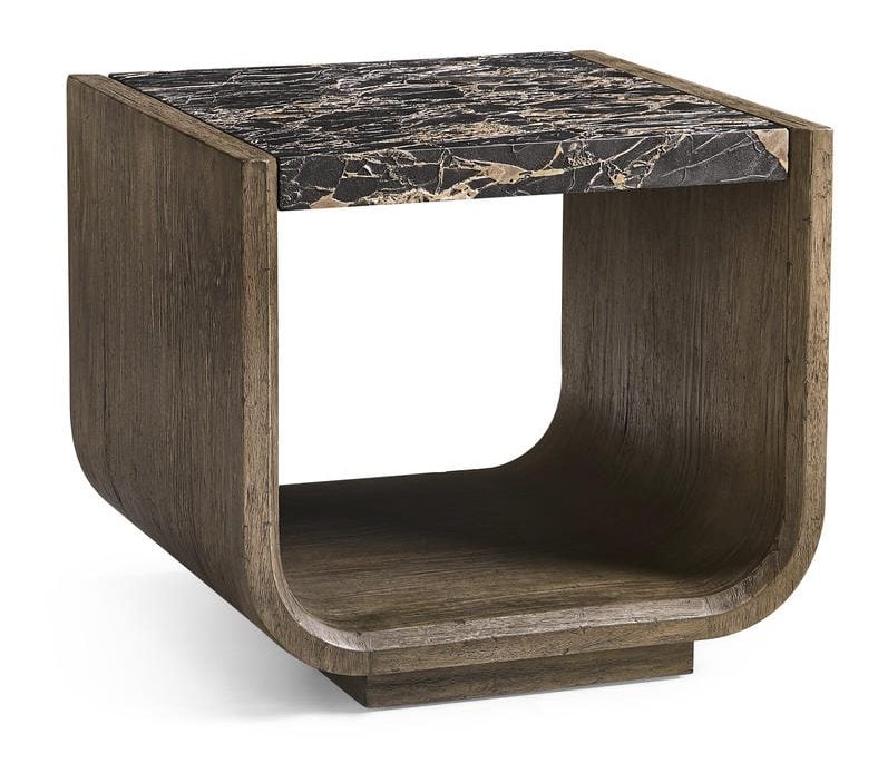 Jonathan Charles 491277-TDA Stone Ridge Marble Side Table Dark