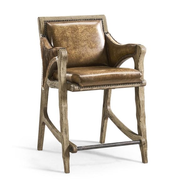 Jonathan Charles 491256-FDO-CS-U2 Echo Canyon Leather & Hide Counter Stool