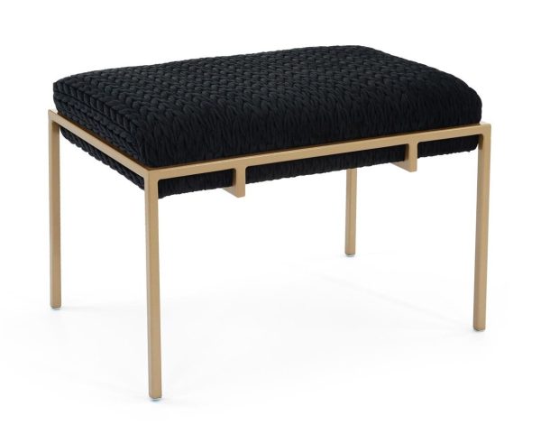 John Richard AMF-1491-2219-AS Metal Gold Upholstered Bench-2219