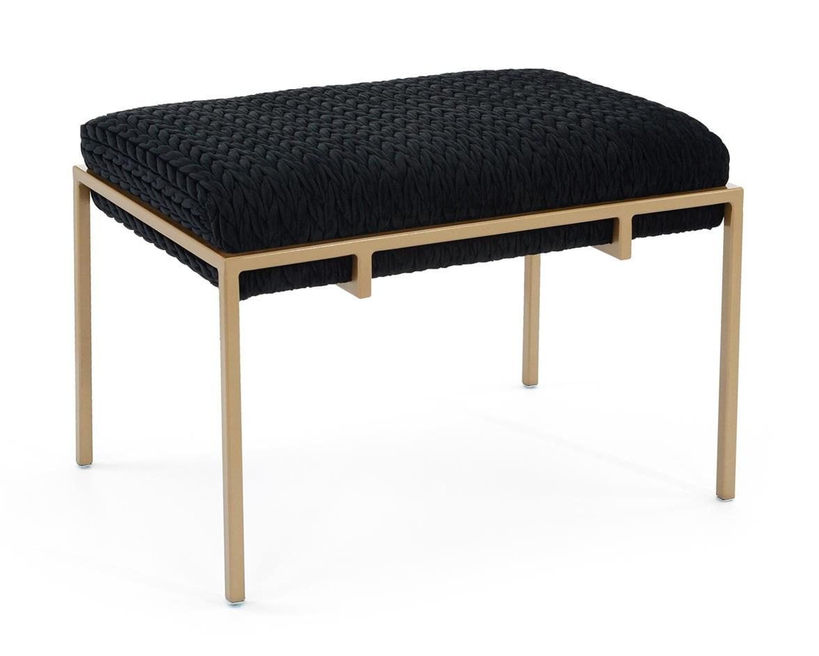 John Richard AMF-1491-2219-AS Metal Gold Upholstered Bench-2219