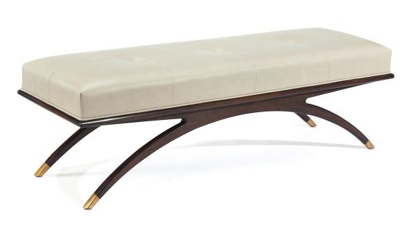 John Richard AMF-1539V50-LTGY-AS Euclidean Leather Bench