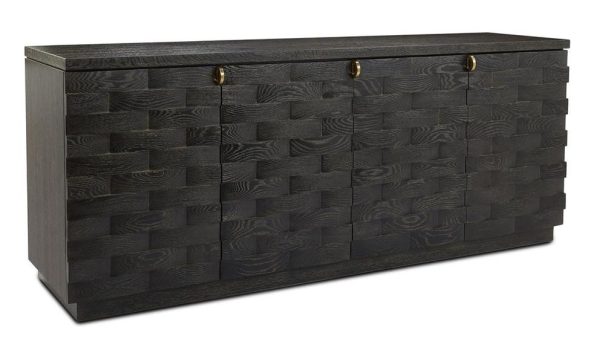 John Richard EUR-04-0813 Tessere Four Door Credenza Black