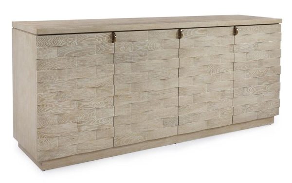 John Richard EUR-04-0874 Tessere Four Door Credenza Limed