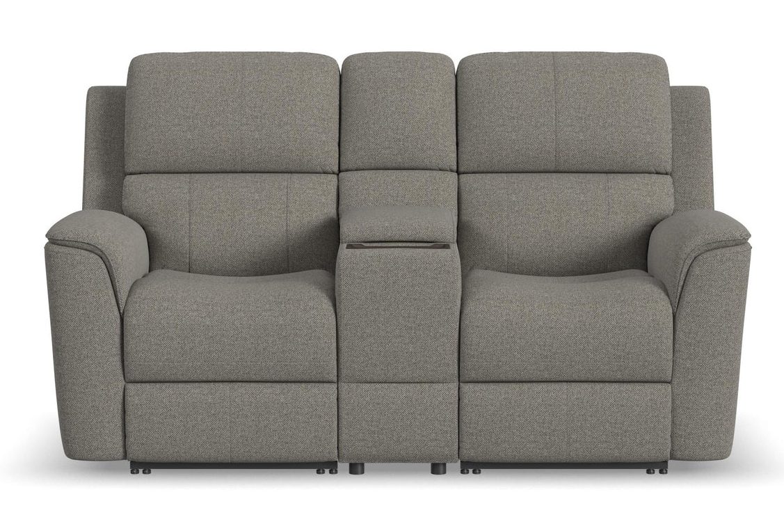 Flexsteel Furniture 1041-64PH-42501 Henry Fog Fabric Power Reclining Loveseat with Console and Power Headrests and Lumbar Flexsteel Furniture 1041-64PH-42501 Henry Fog Fabric Power Reclining Loveseat with Console and Power Headrests and Lumbar