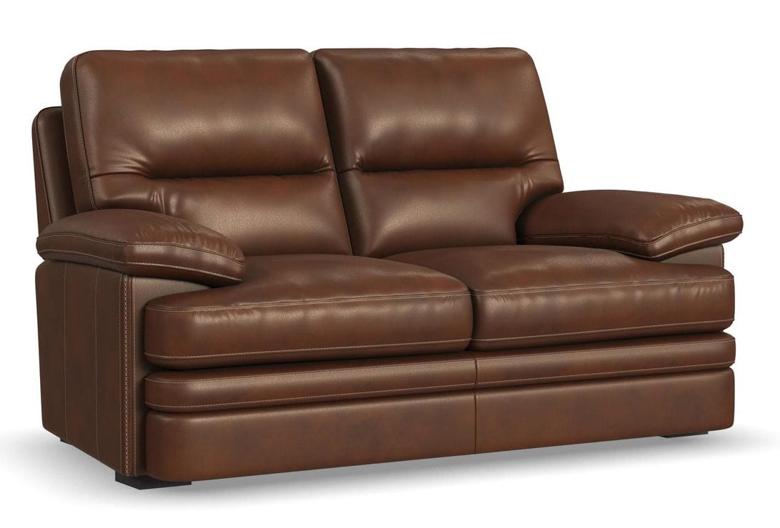 Flexsteel Furniture 1825-20-90772 David Pecan Leather Loveseat