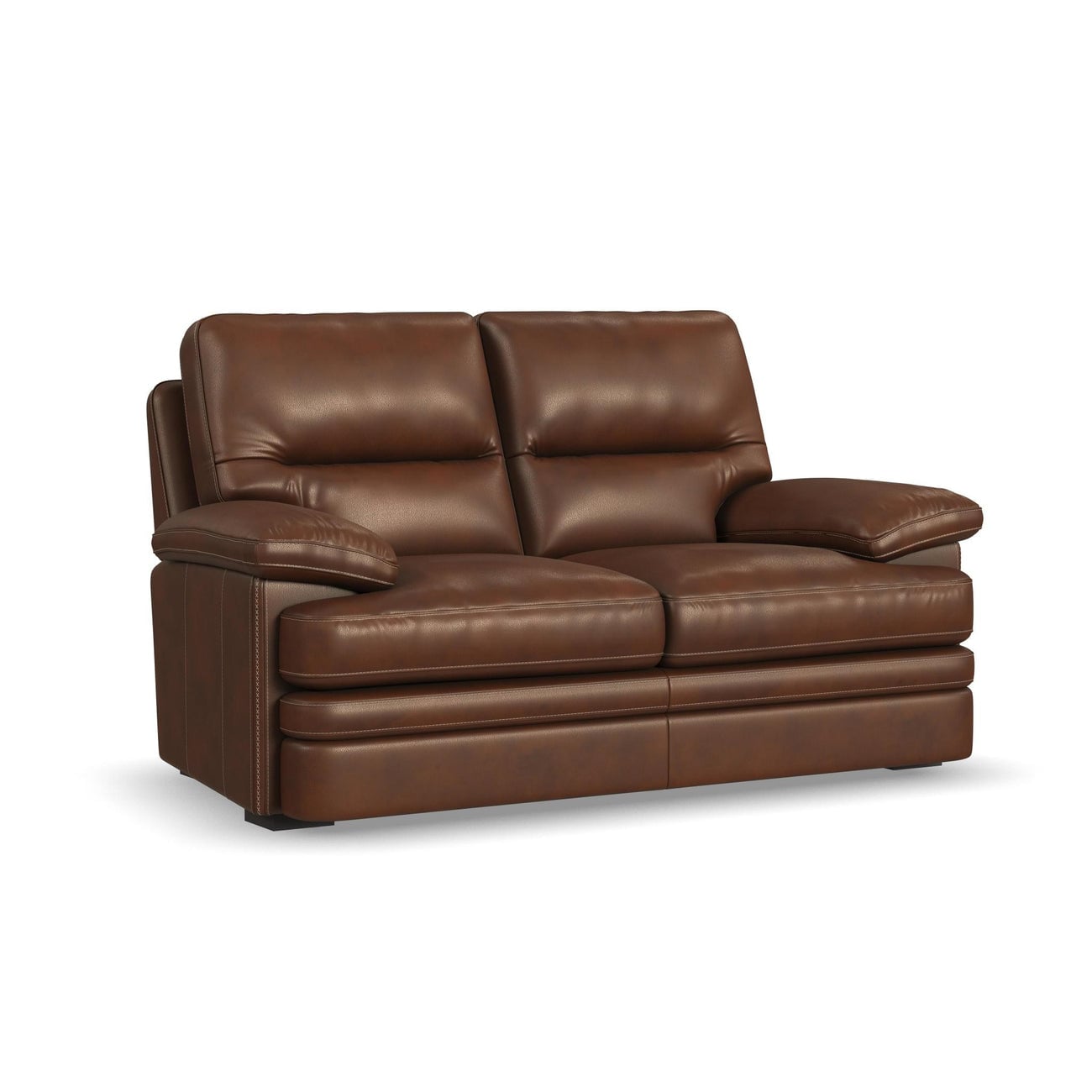 Flexsteel 1825-20-90772 David Pecan Leather Loveseat - Hickory