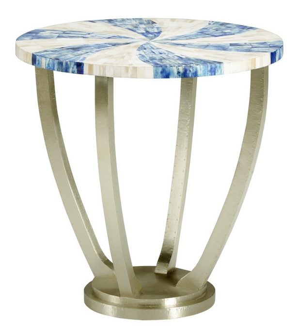 Chelsea House 383354 Blue Swirl Side Table