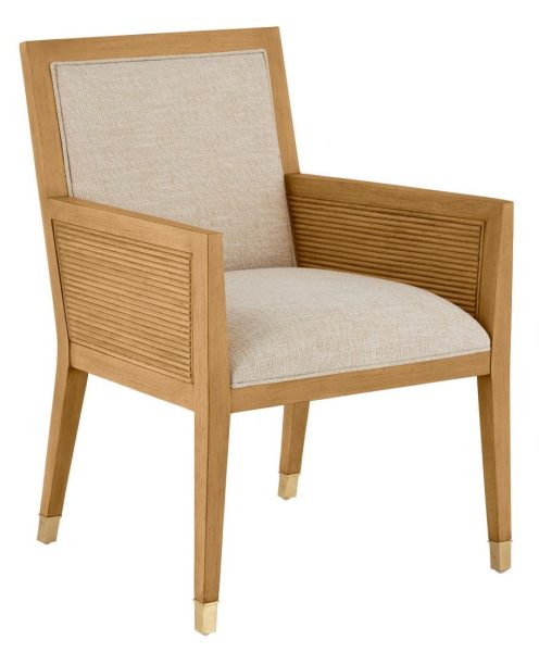 Currey and Company 7000-0862 Santos Sea Sand Armchair Liller Malt