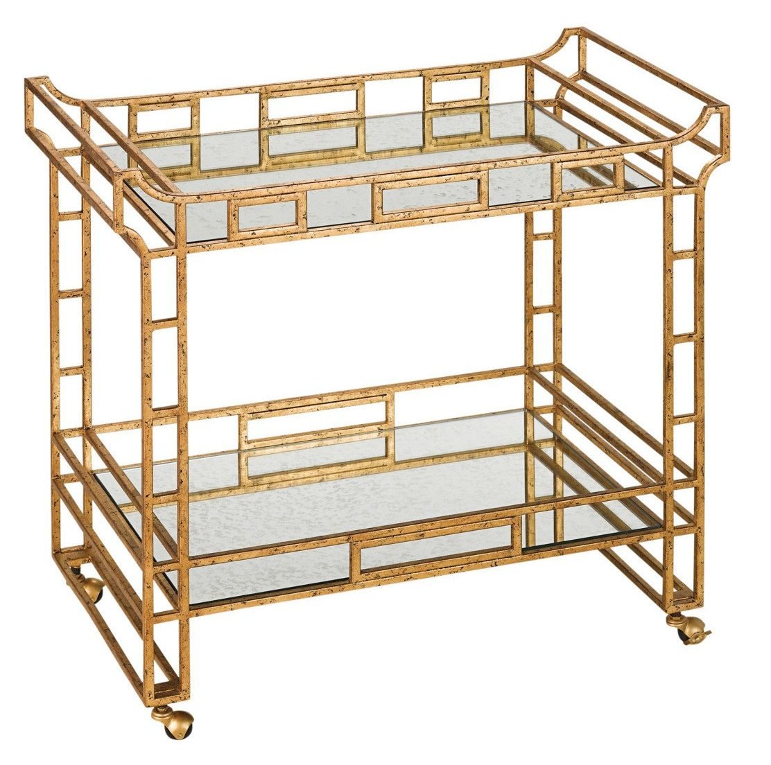 Currey and Company 4217 Odeon Gold Bar Cart