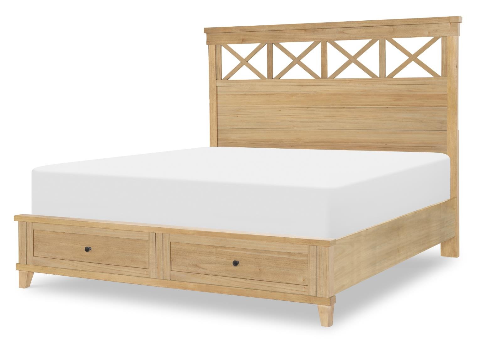 TY4420-4127K Complete Panel Bed With Storage Footboard Cal King