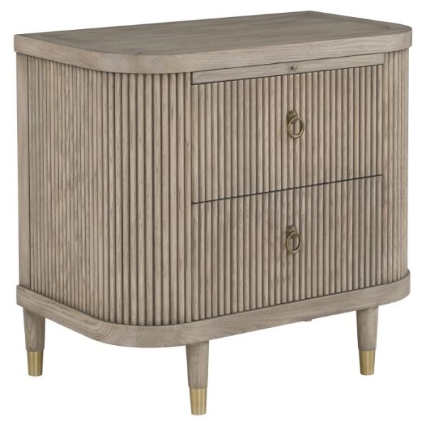 Fairfield M030-BS Everett Two Drawer Demilune Nightstand