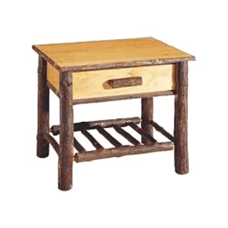 Old Hickory Furniture 100 Classic Nightstand with Spoke Shelf Old Hickory Furniture 100 Classic Nightstand with Spoke Shelf