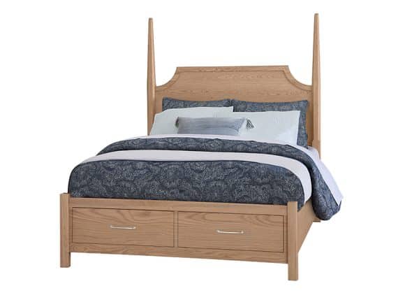 Vaughan Bassett 830/831/834/835-668-066B-502 Pencil Poster Bed with Storage Footboard