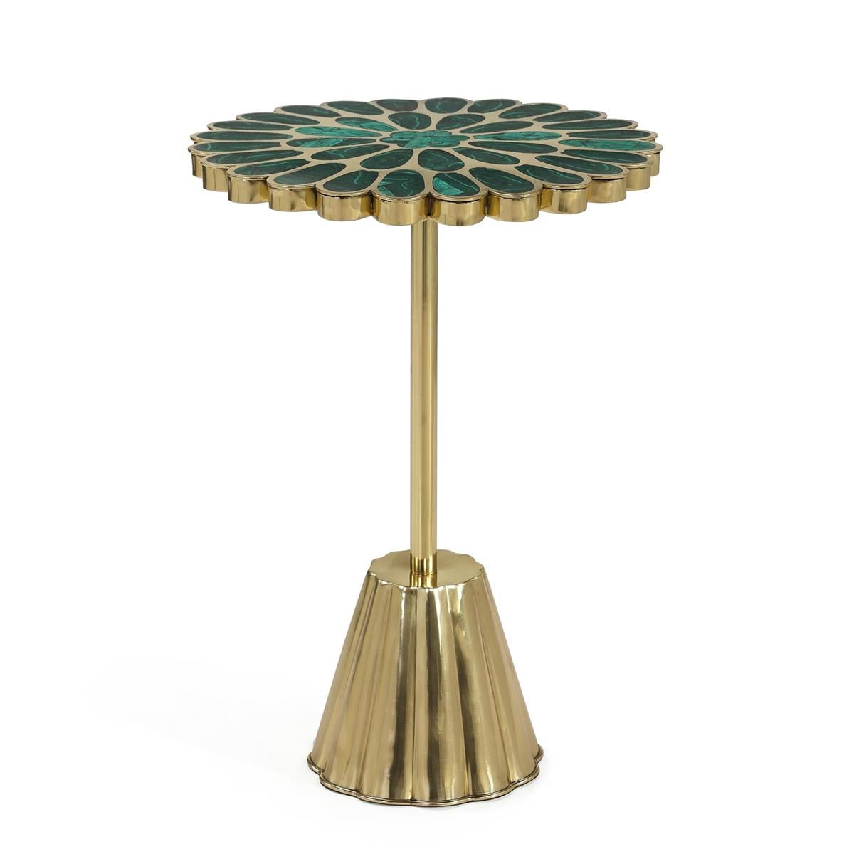 John Richard JFD-0425 Peony Accent Table, Dark Green