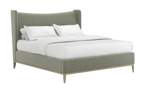 ART Furniture 413136-2743H8 Edwin King Wing Shelter Upholstered Bed Celery
