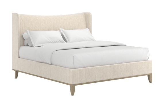 ART Furniture 413135-2743H9 Edwin Queen Wing Shelter Uph Bed Creme