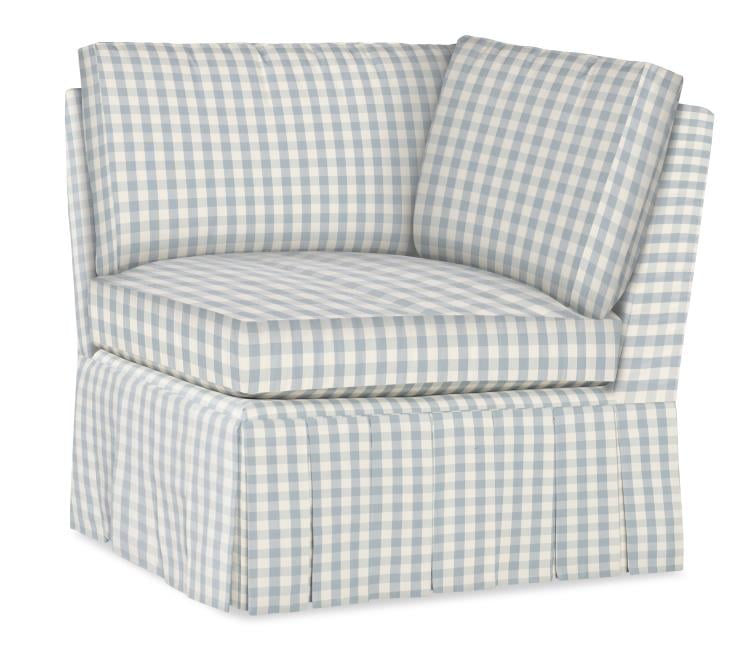 Highland House 1516CC Claude Boxed Pleated Corner Chair