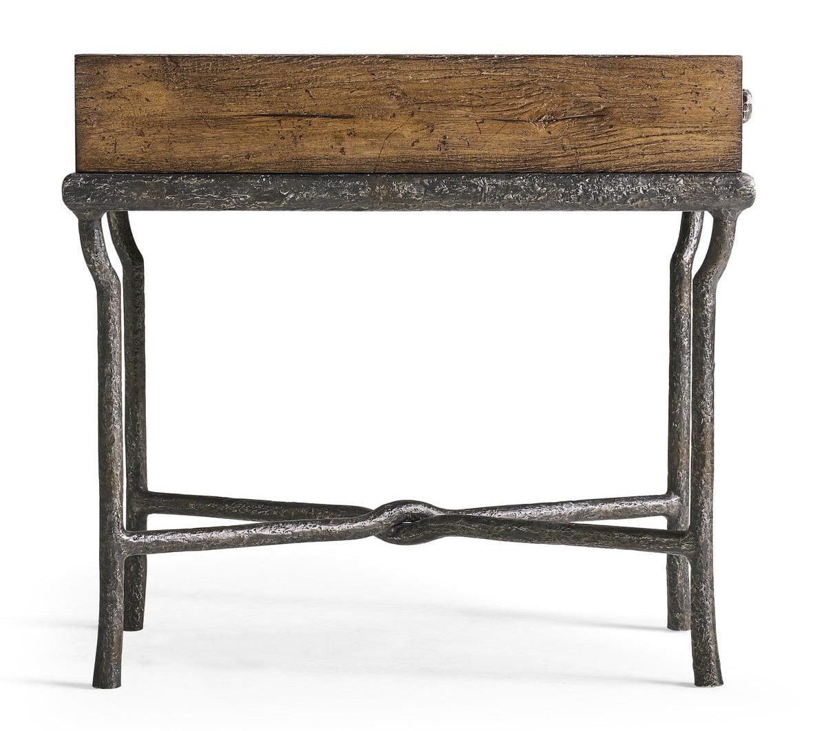 Jonathan Charles 491317-CMF Forge Iron Storage Side Table Jonathan Charles 491317-CMF Forge Iron Storage Side Table
