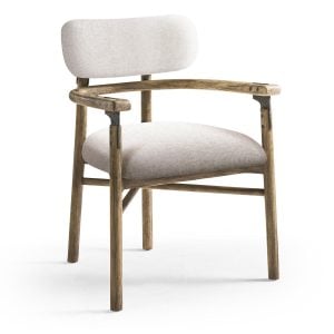 Jonathan Charles 491320-TLA-AC-F075 Stone Ridge Upholstered Dining Arm Chair
